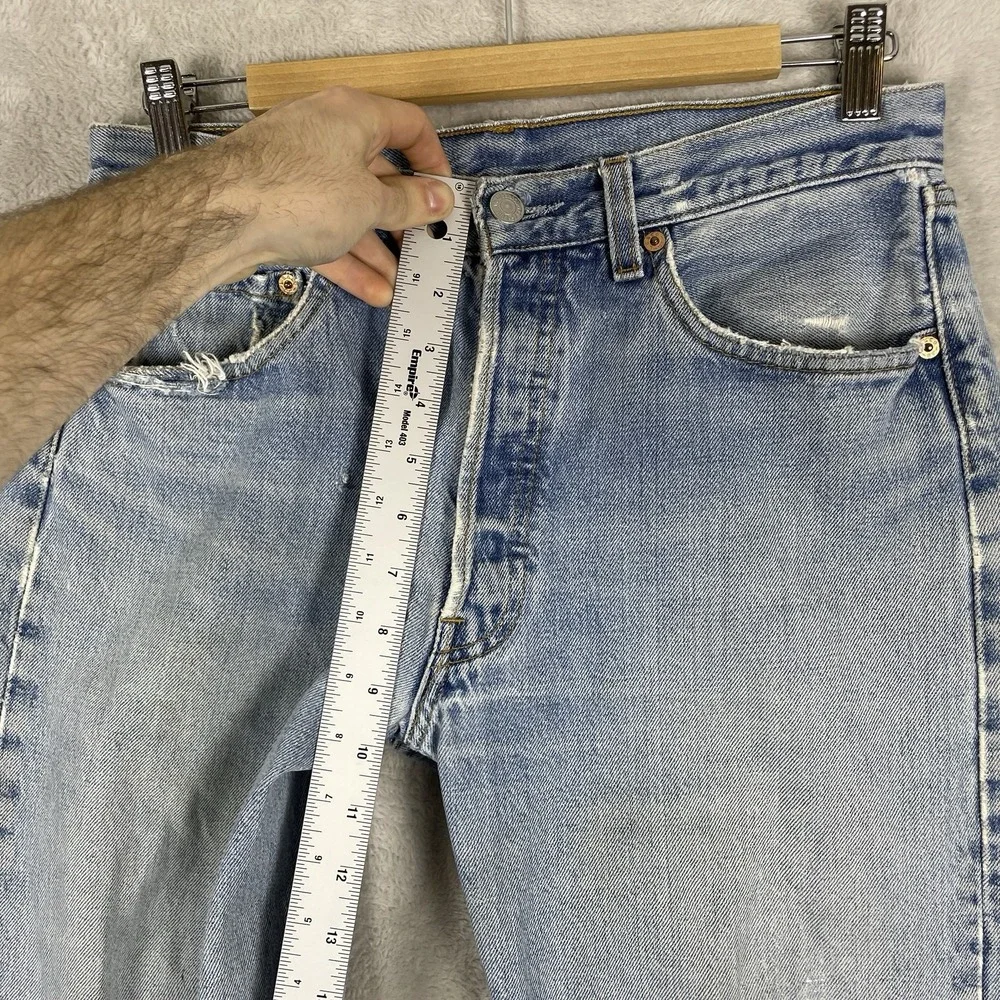 Vtg Levis 501 Jeans Mens 32x34 (fit 30x32) Made in USA 90s Distressed Thrashed